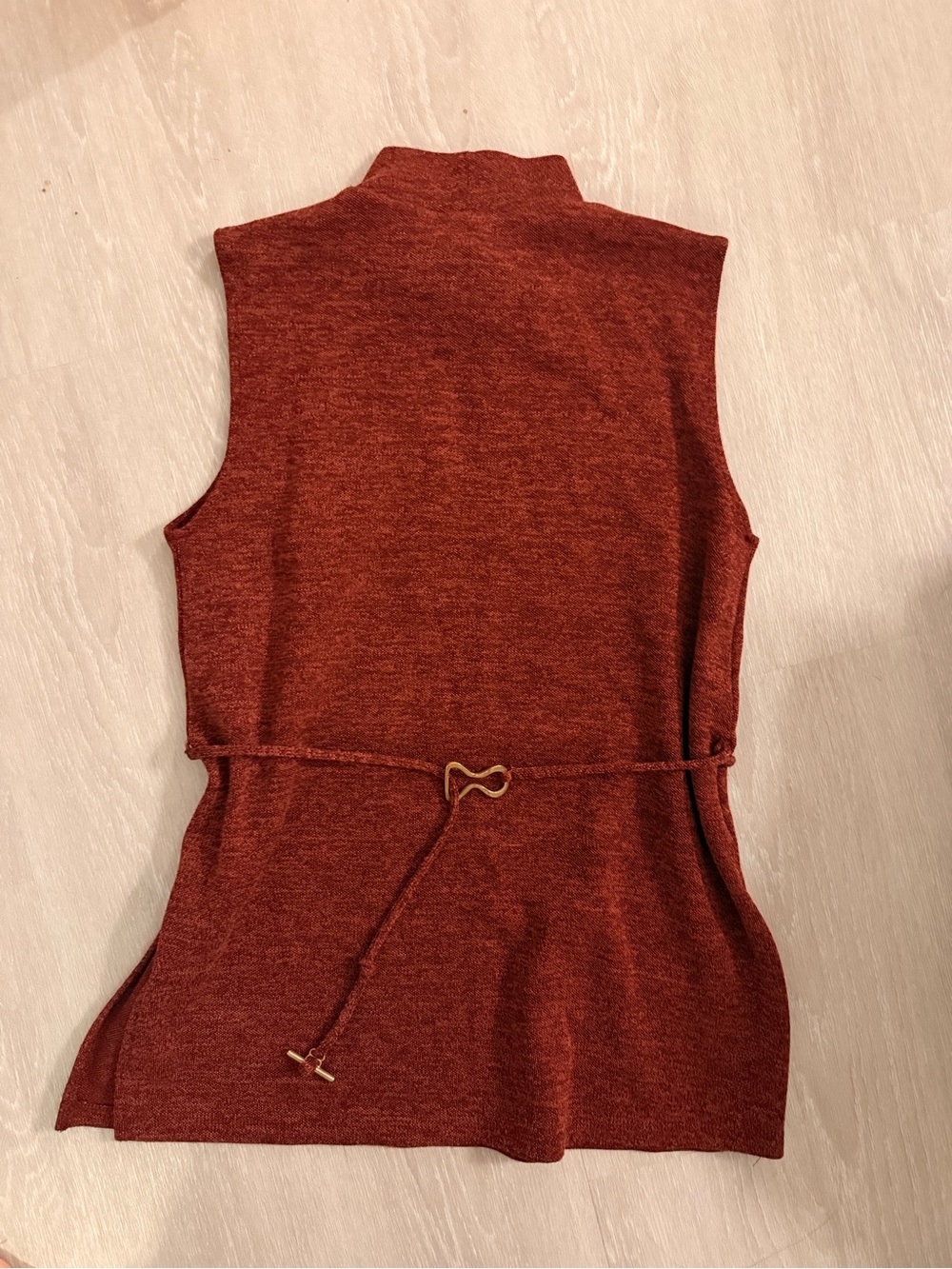 Zara Rust Red Sleeveless Knit Mock Neck Camisole